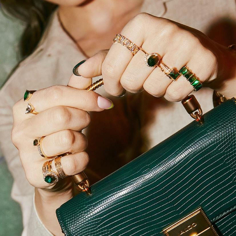 Aldo france sac VD8R10212 Aldo bague crohatlan vert foncé à la mode