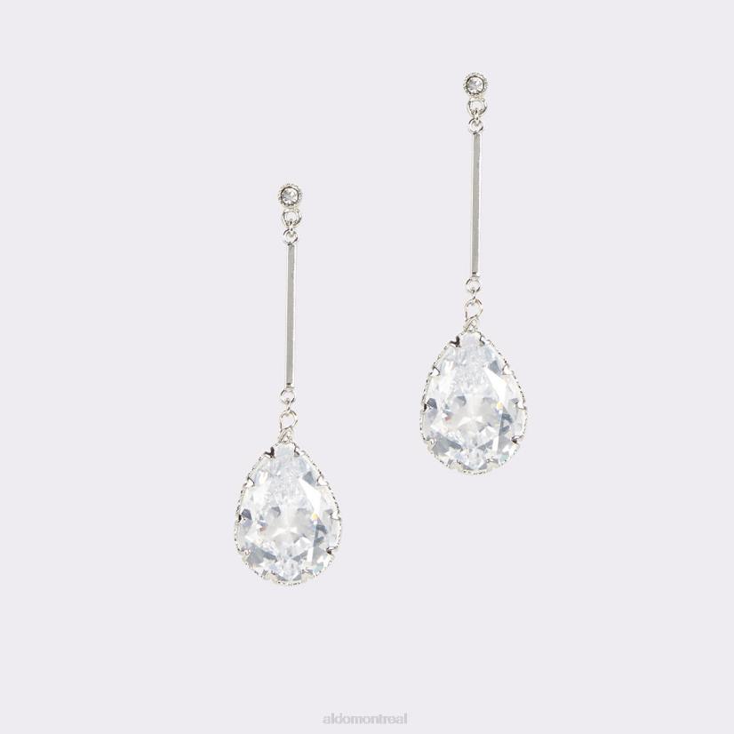 Aldo france VD8R10231 Aldo Boucles d'oreilles tendance argentées et transparentes, multi-dernière chance, soins