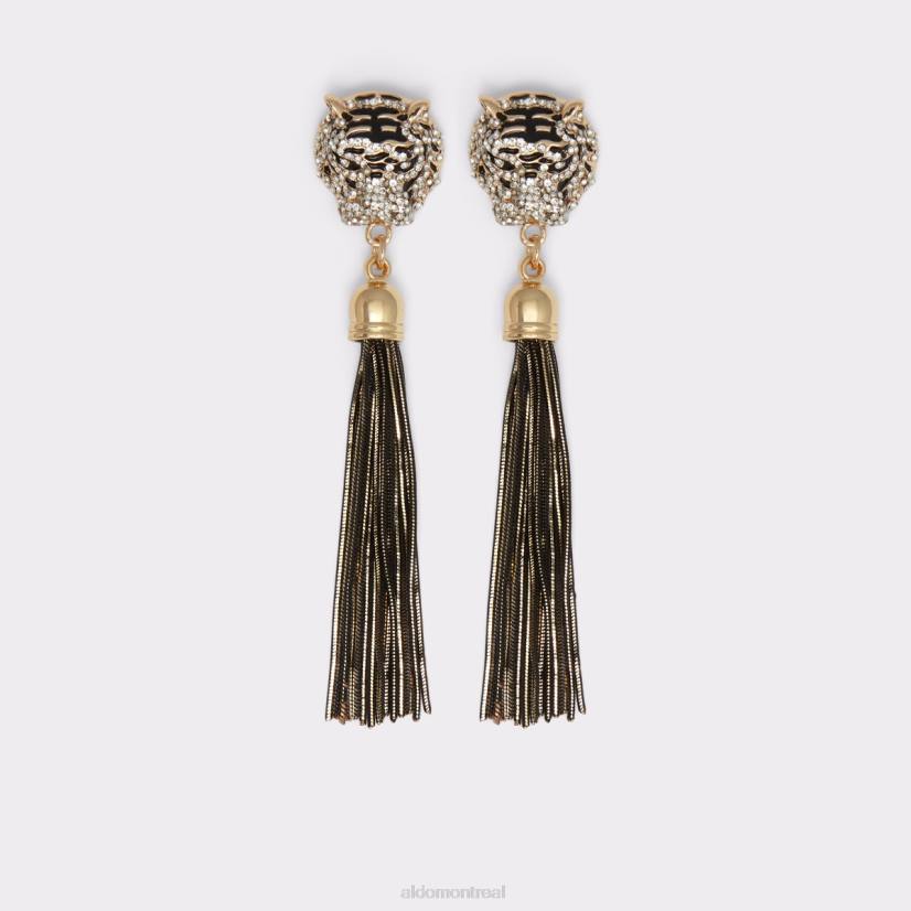 Aldo france VD8R10461 Aldo Boucles d'oreilles chandelier istokpoga de dernière chance, multi-mode, noir et or