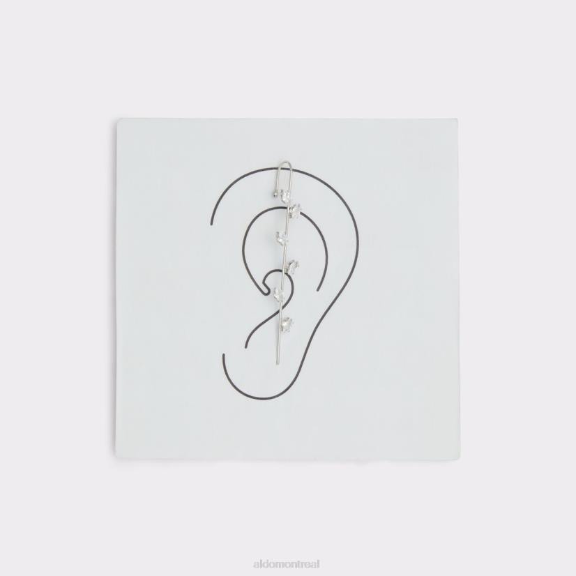 Aldo france sac VD8R10352 Aldo boucles d'oreilles manchette folia de dernière chance argentées et transparentes multi