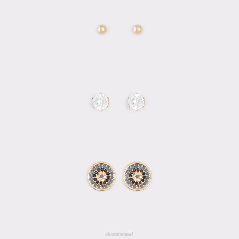 Aldo france sac VD8R4062 Aldo Boucles d'oreilles à tige Lialin de dernière chance, dorées et transparentes, multicolores