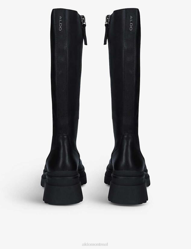 Aldo footwear sale VD8R11820 Aldo bottes de combat en cuir à lacets astoha noires à la mode