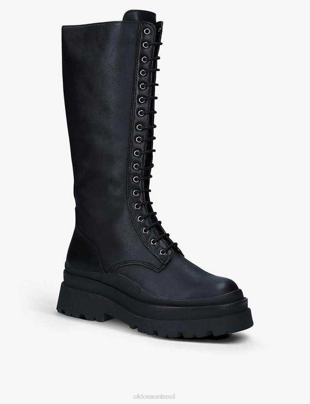 Aldo footwear sale VD8R11820 Aldo bottes de combat en cuir à lacets astoha noires à la mode