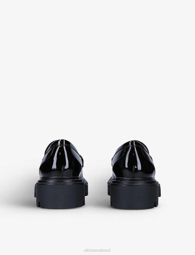 Aldo footwear sale VD8R11825 Aldo mocassins fashion noirs à chaîne Brixton imitation vernis