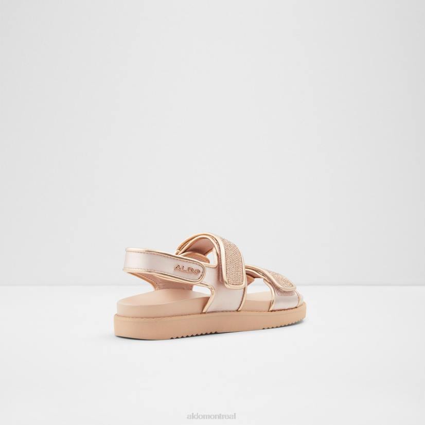 Aldo france sac VD8R9767 Aldo Eowiliwia – sandales plates à bride arrière en textile, textile, or rose, à la mode, matériaux mixtes
