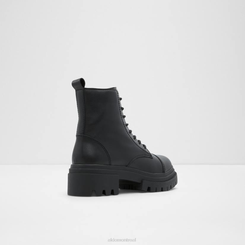 Aldo footwear sale VD8R3240 Aldo cuir noir lisse nouveauté bottes de combat bigmark semelle crantée mode