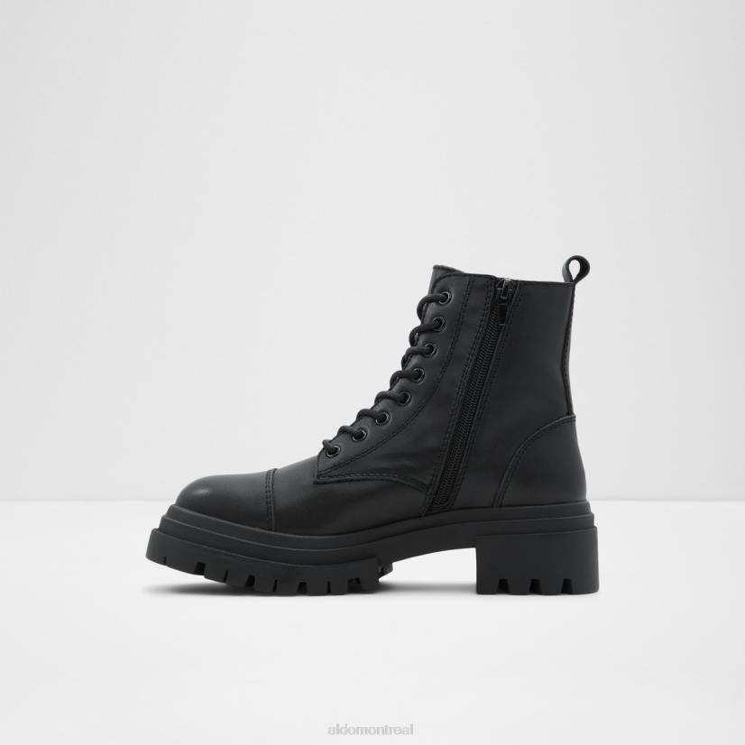 Aldo footwear sale VD8R3240 Aldo cuir noir lisse nouveauté bottes de combat bigmark semelle crantée mode