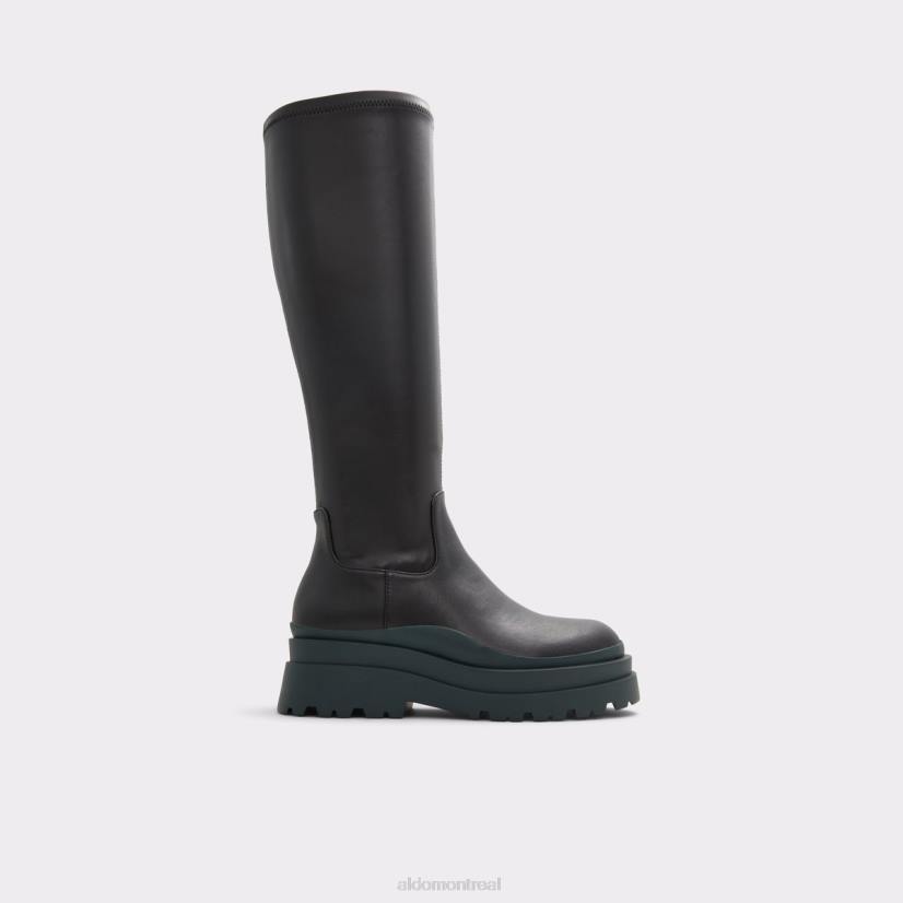 Aldo footwear sale VD8R3325 Aldo Mode noir synthétique lisse nouveauté majorr genou-botte haute semelle à crampons
