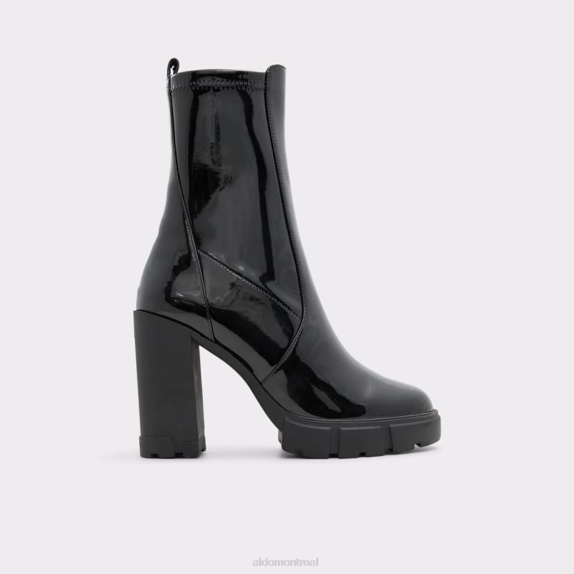 Aldo footwear sale VD8R9425 Aldo mode ilanna bottine semelle crantée noir synthétique verni