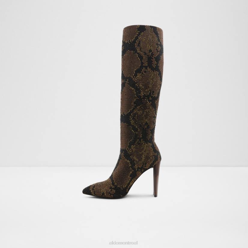 Aldo footwear sale VD8R9460 Aldo Bottes hauteur genou Gwenith marron à talon carré
