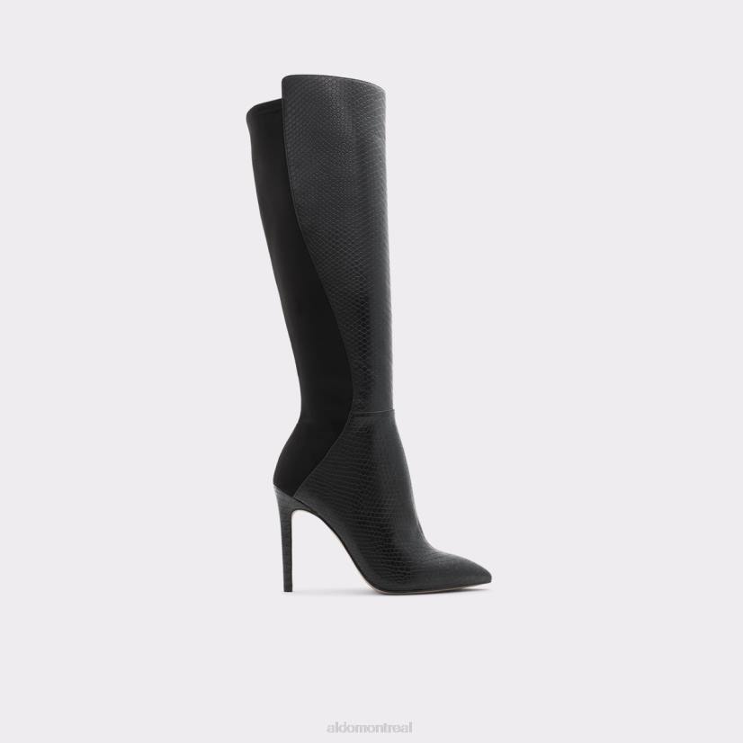 Aldo footwear sale VD8R9710 Aldo serpent synthétique noir mode sophialaan botte haute talon aiguille