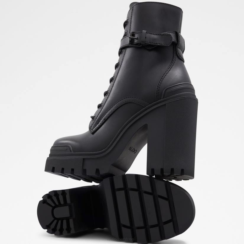 Aldo france VD8R3326 Aldo bottes de combat fashion uplift semelle crantée cuir noir lisse