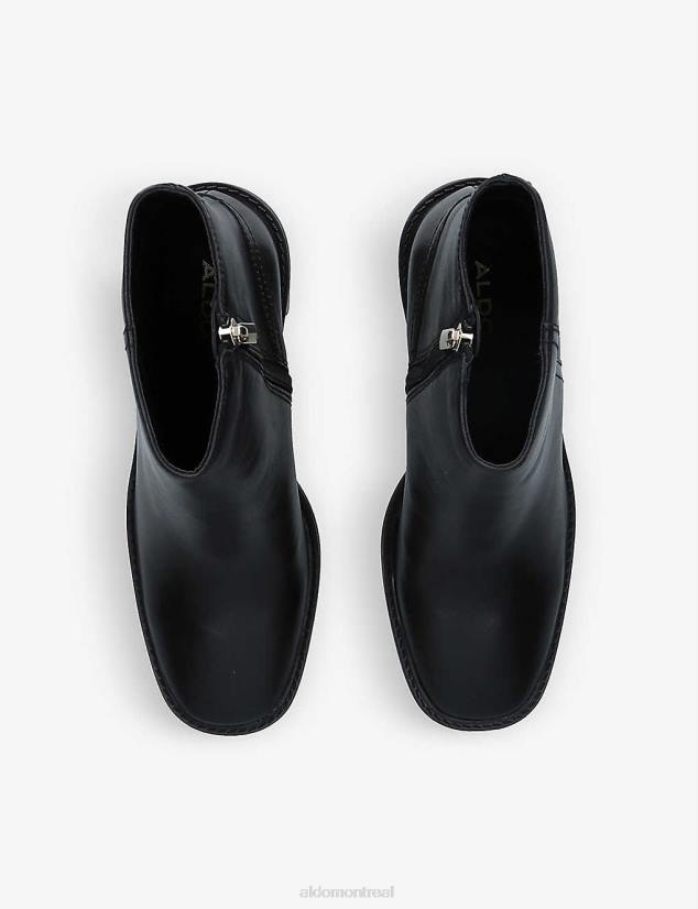 Aldo france chaussures homme VD8R11813 Aldo bottines en cuir à talon bloc pouliche mode noir