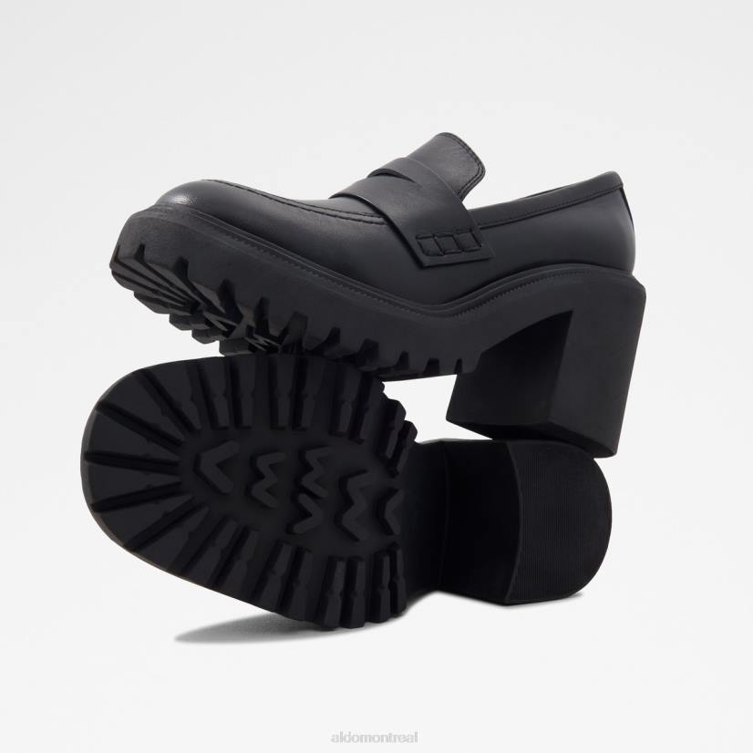 Aldo france chaussures homme VD8R3388 Aldo mocassin bigstage mode lisse en cuir noir semelle crantée