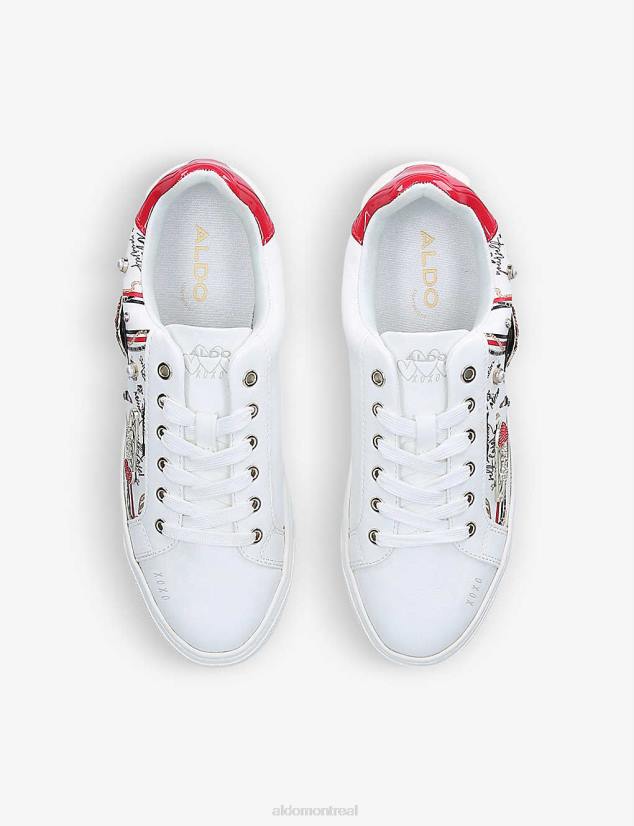 Aldo footwear sale VD8R11835 Aldo fashion meday baskets en similicuir incrusté de bijoux blanc/comb