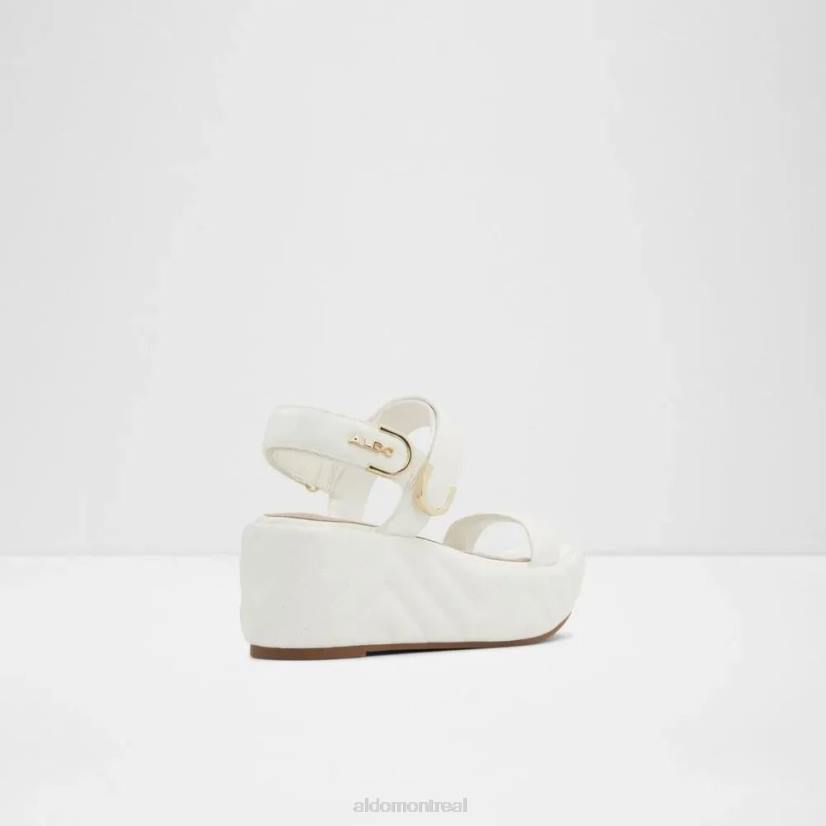 Aldo footwear VD8R5719 Aldo Sandale compensée matelassée pour femme eroellan blanche à la mode