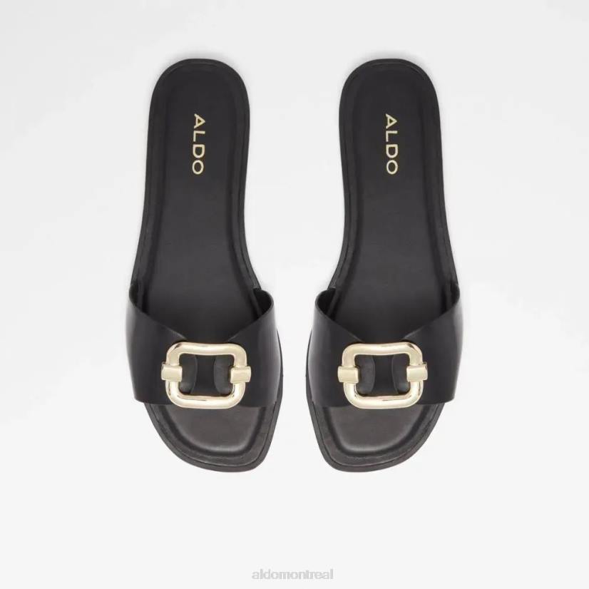 Aldo footwear VD8R5844 Aldo sandale plate à glissière pour femmes glaeswen de mode noire