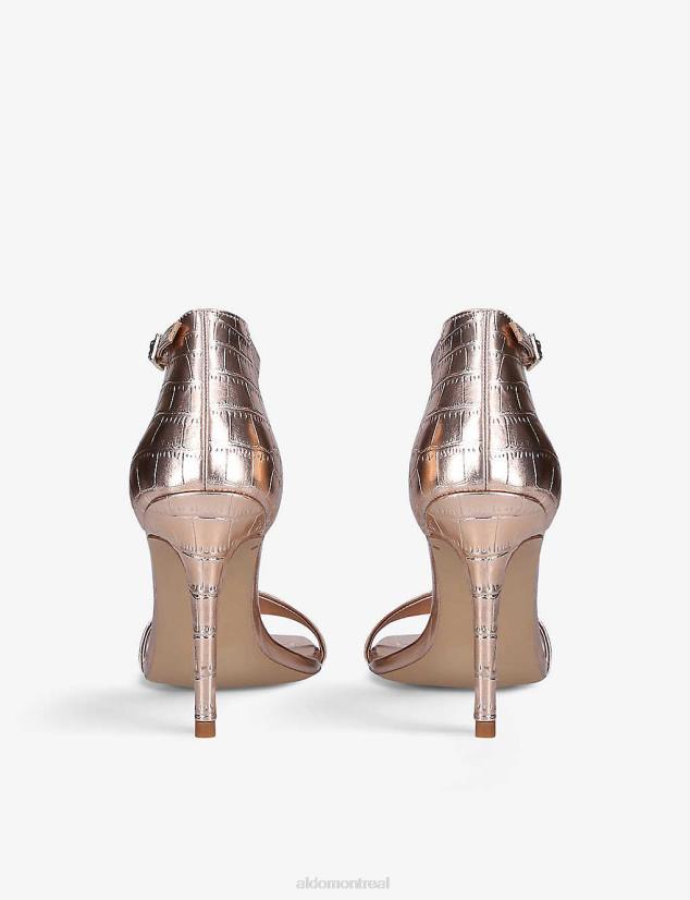 Aldo footwear sale VD8R11840 Aldo fashion sandales à talons en similicuir métallisé embossé crocodile afendaven bronze