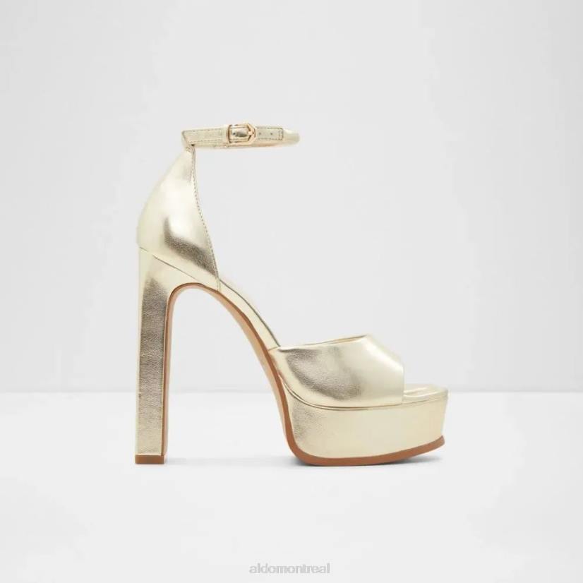 Aldo footwear sale VD8R4935 Aldo Sandale à talons avec bride à la cheville Milena pour femme, mode dorée