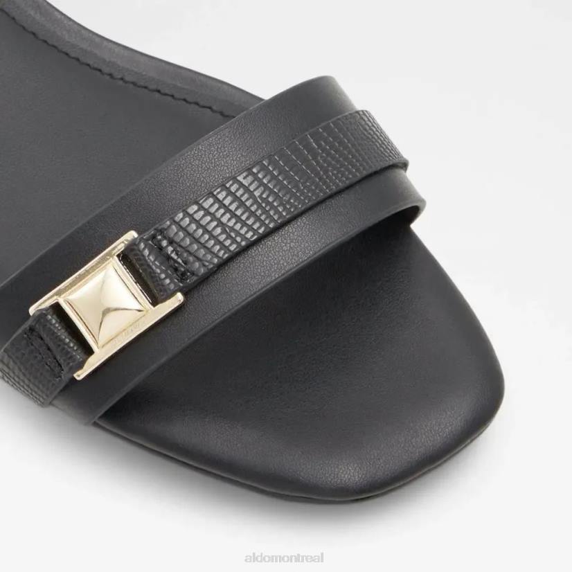 Aldo footwear sale VD8R5035 Aldo sandale à talon plat en deux parties pour femmes noires fashion crescenta