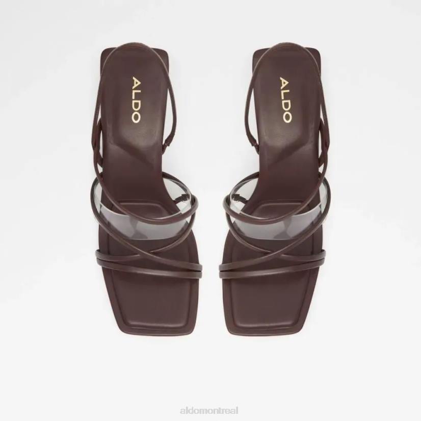 Aldo footwear sale VD8R5860 Aldo Sandale à talon et bride arrière pour femme Jennifer Fashion marron foncé