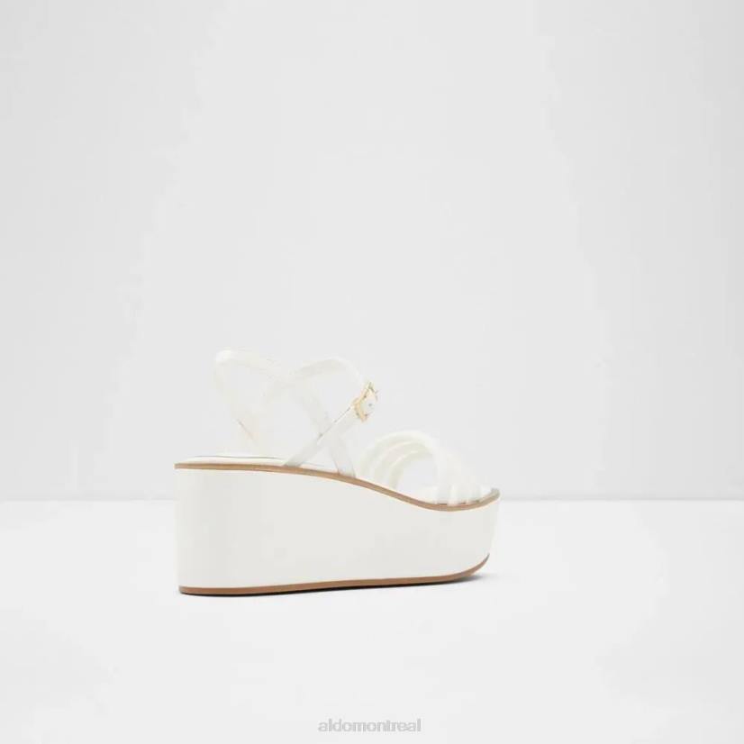 Aldo footwear sale VD8R5900 Aldo Sandale compensée à lanières pour femmes en émail blanc à la mode