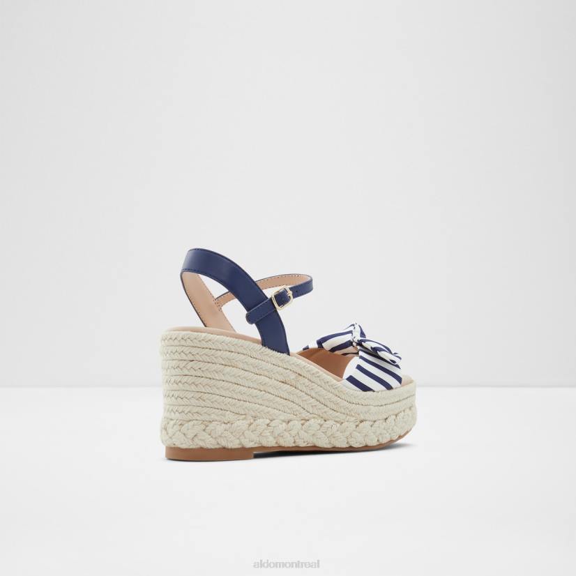 Aldo footwear sale VD8R9795 Aldo Sandale compensée en macramé à la mode bleue, talon compensé