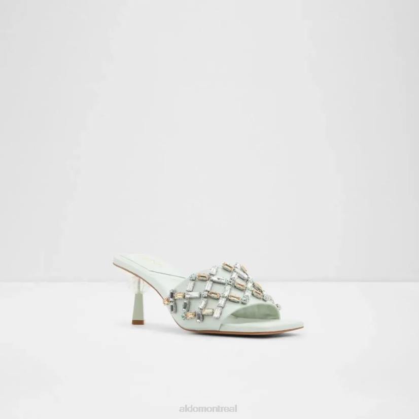 Aldo france VD8R5006 Aldo sandale à talon à enfiler pour femme berna vert clair à la mode