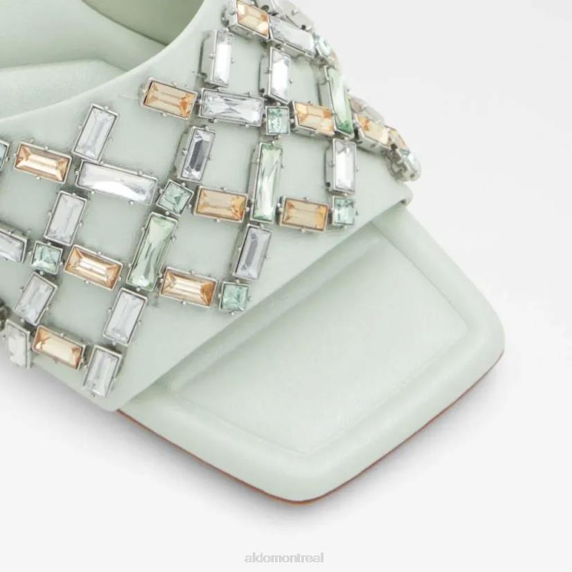Aldo france VD8R5006 Aldo sandale à talon à enfiler pour femme berna vert clair à la mode