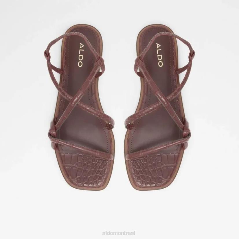 Aldo france VD8R5106 Aldo Toosieflex sandales pour femmes à bride arrière et bride plate mode marron foncé