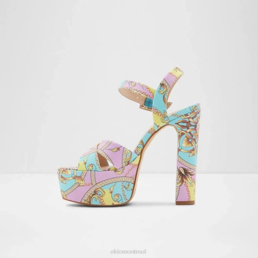 Aldo france VD8R5121 Aldo camelia sandale à talon pour femme avec bride cheville mode multicolore