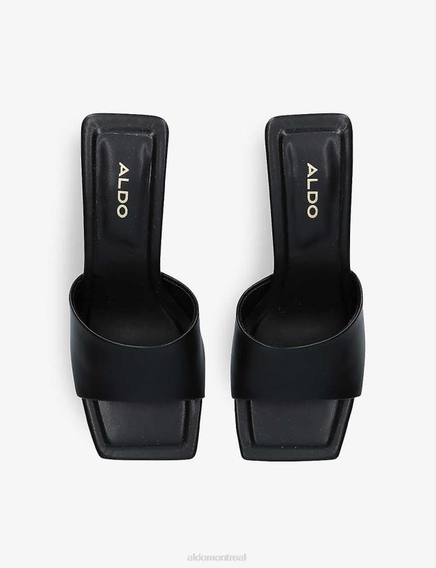 Aldo footwear sale VD8R11810 Aldo mules noires en similicuir à bout carré et à talon chaton cassilia
