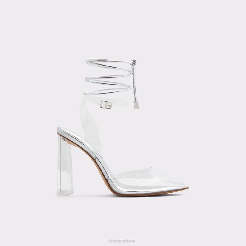 Aldo footwear sale VD8R9255 Aldo chaussure à talons à lanières tilah argentée à la mode