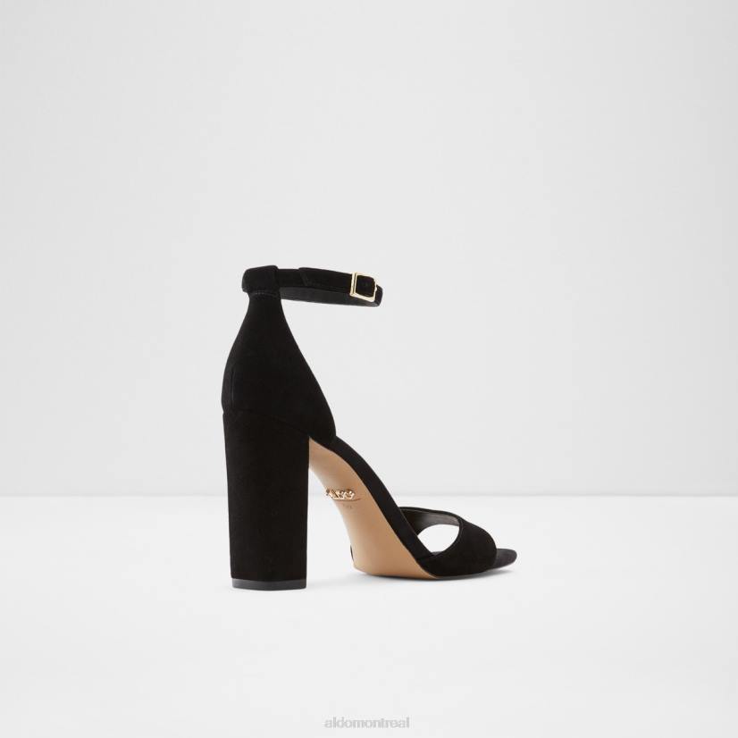Aldo france VD8R3481 Aldo fashion enaegyn bride à la cheville sandale à talons cuir noir daim