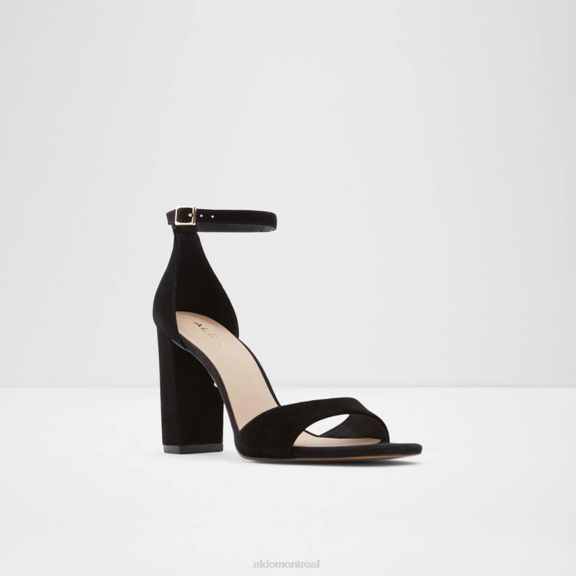 Aldo france VD8R3481 Aldo fashion enaegyn bride à la cheville sandale à talons cuir noir daim