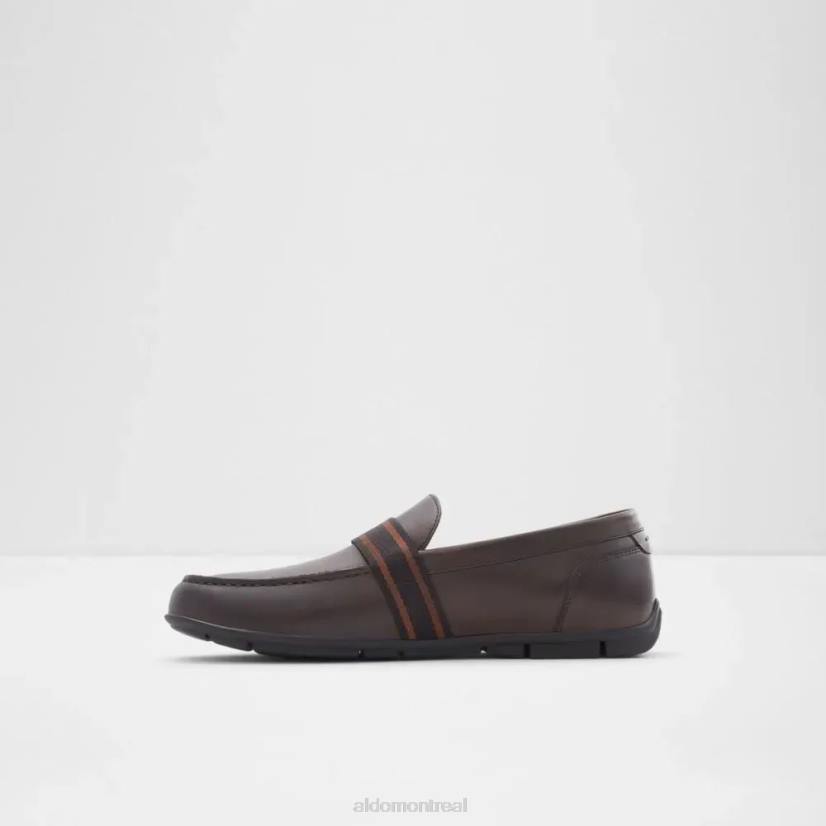 Aldo footwear sale VD8R6395 Aldo mocassins à enfiler à bout rond pour hommes menarwen marron foncé mode