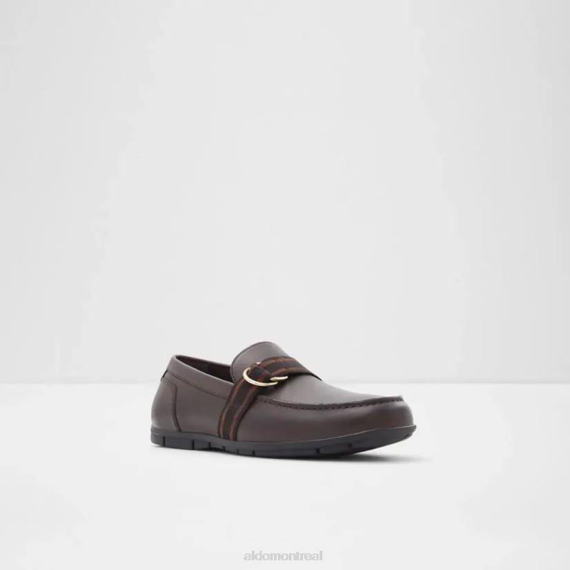 Aldo footwear sale VD8R6395 Aldo mocassins à enfiler à bout rond pour hommes menarwen marron foncé mode