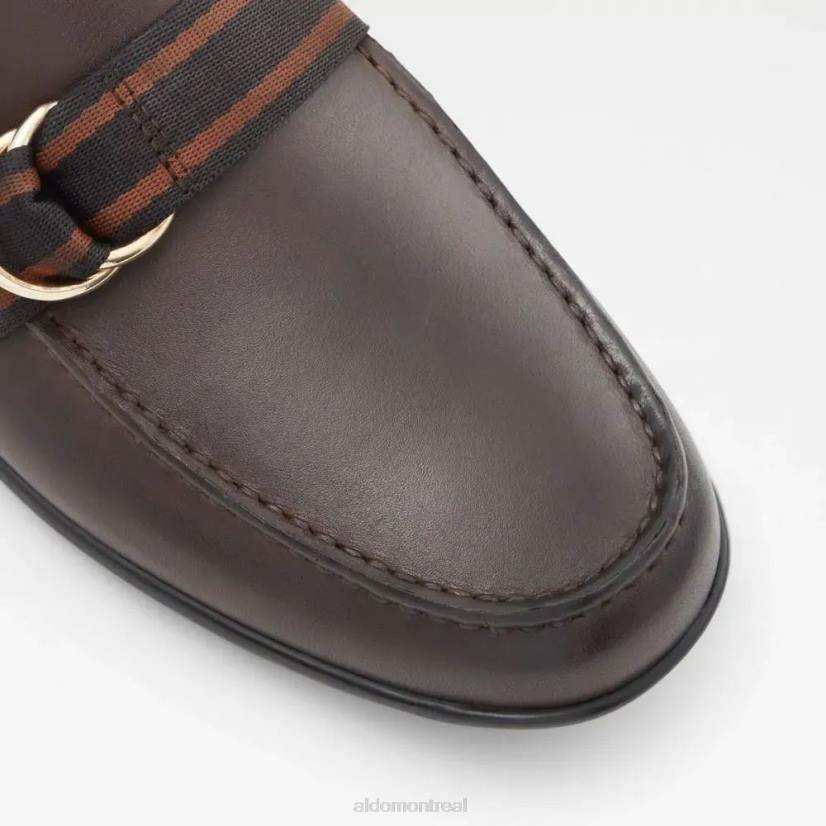 Aldo footwear sale VD8R6395 Aldo mocassins à enfiler à bout rond pour hommes menarwen marron foncé mode