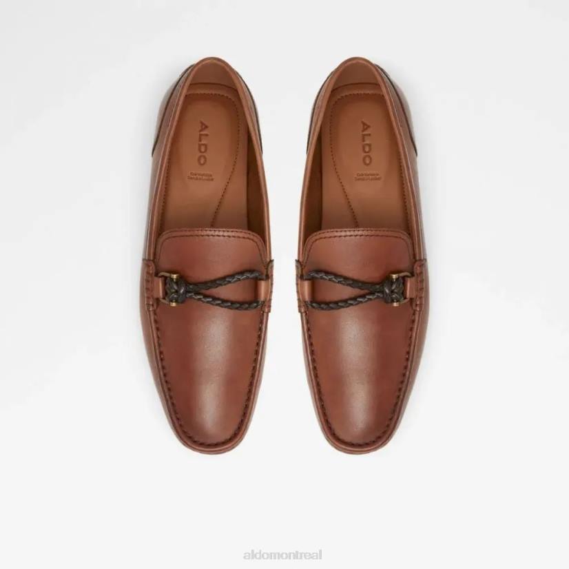 Aldo france VD8R6396 Aldo ambani mocassins à enfiler pour hommes à bout en amande cognac