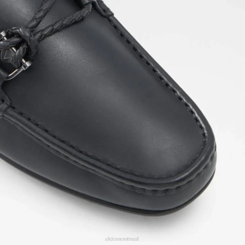 Aldo france chaussures homme VD8R6418 Aldo mocassins à enfiler à bout en amande pour hommes noirs Ambani