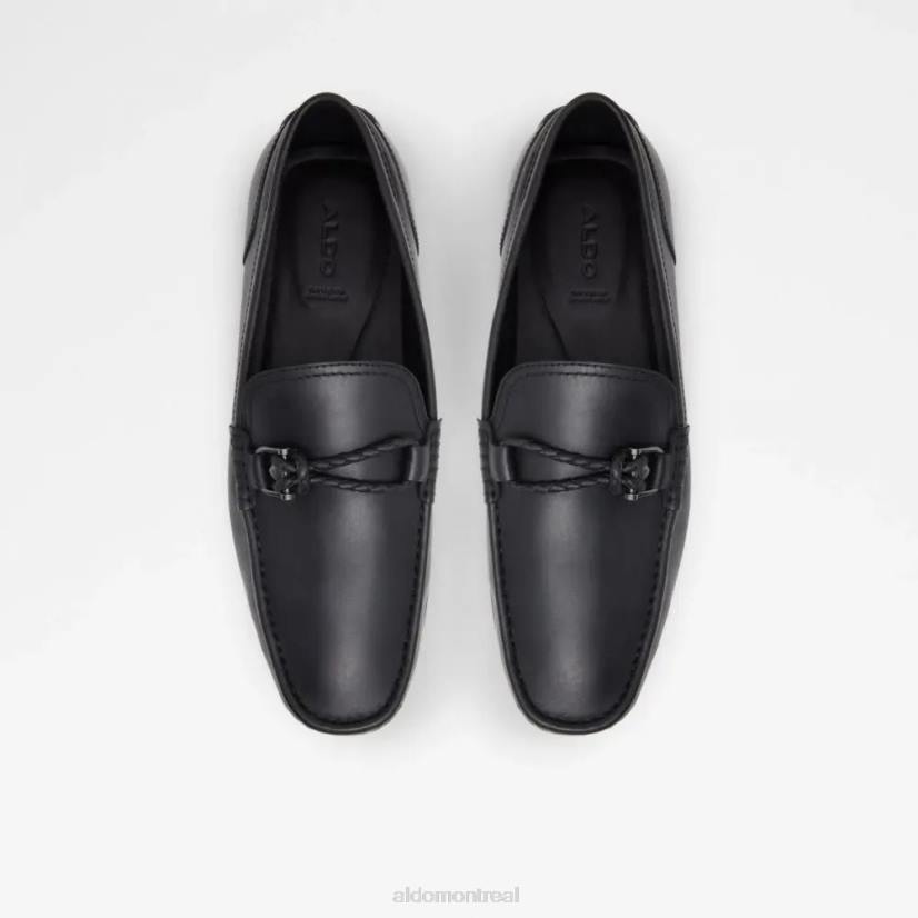 Aldo france chaussures homme VD8R6418 Aldo mocassins à enfiler à bout en amande pour hommes noirs Ambani
