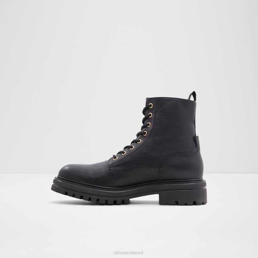 Aldo footwear sale VD8R4435 Aldo Nouveauté Falconer bottes à lacets semelle à crampons mode cuir noir galet