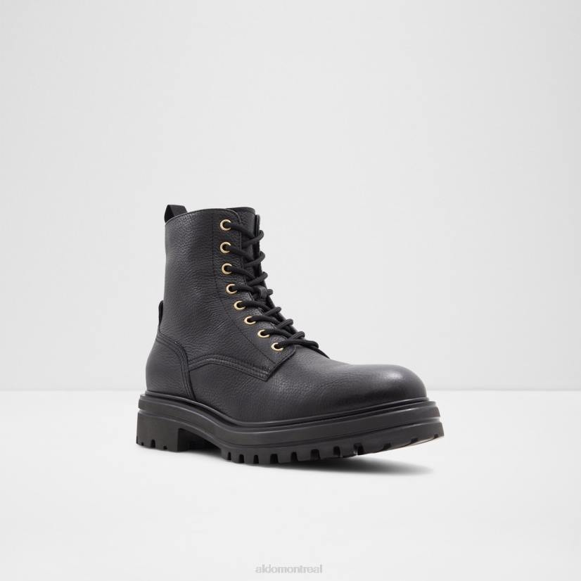 Aldo footwear sale VD8R4435 Aldo Nouveauté Falconer bottes à lacets semelle à crampons mode cuir noir galet