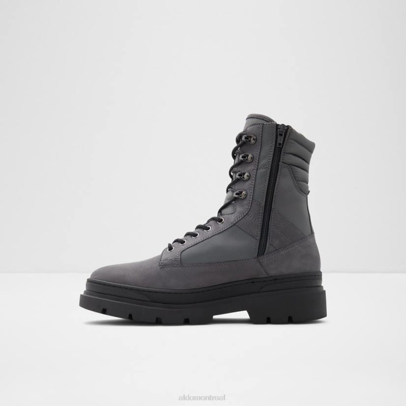 Aldo france VD8R4421 Aldo Botte à lacets gris foncé, semelle crantée, à la mode, nouvelle collection