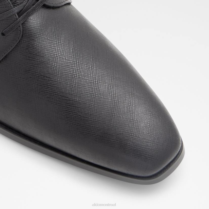 Aldo france chaussures homme VD8R4448 Aldo Chaussure derby Montecassino en cuir noir gaufré à la mode, nouvelle collection