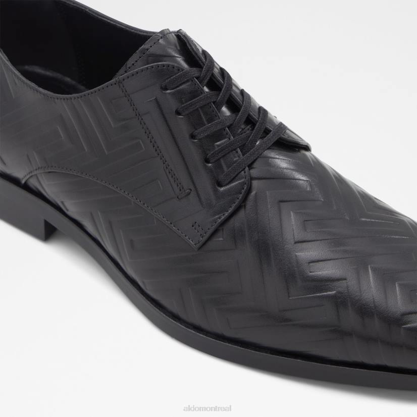 Aldo france sac VD8R4442 Aldo Chaussure derby Montecassino en cuir noir gaufré à la mode, nouvelle collection