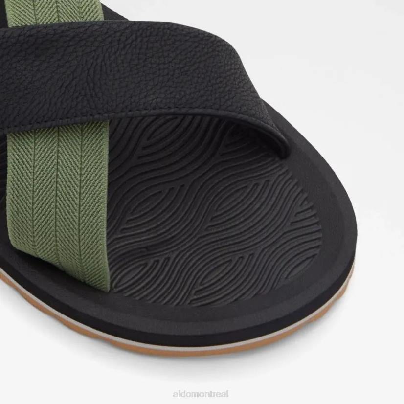 Aldo footwear sale VD8R6445 Aldo inderpaul sandale plate pour hommes mode ouverte-noir