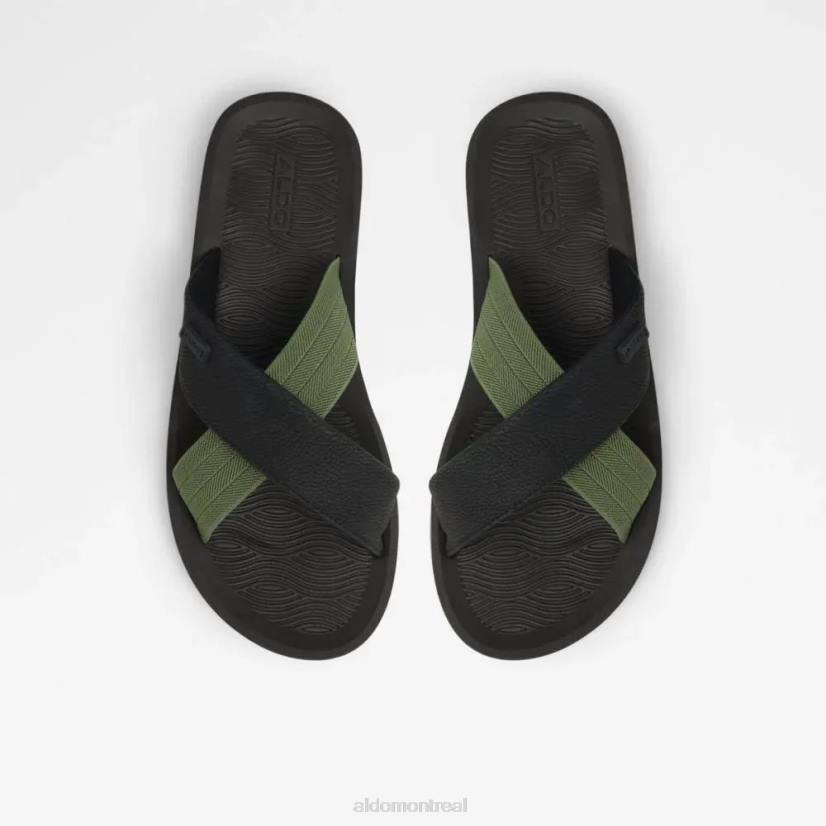 Aldo footwear sale VD8R6445 Aldo inderpaul sandale plate pour hommes mode ouverte-noir
